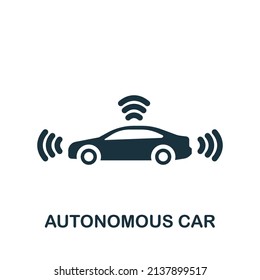 Autonomous Car icon. Monochrome simple icon for templates, web design and infographics
