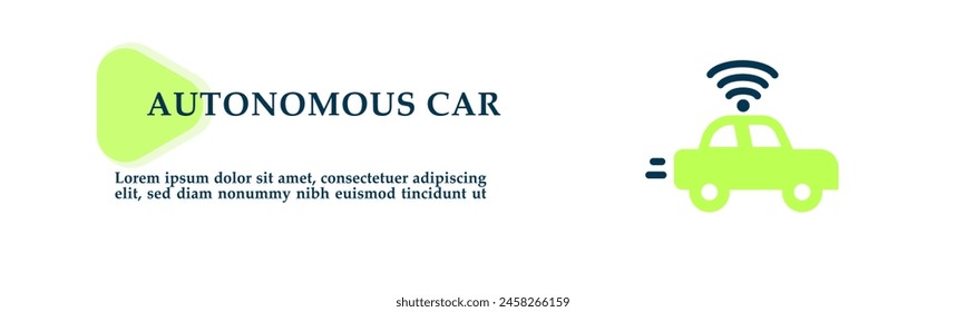 Icono de coche autónomo en concepto de Ilustración vectorial. Para presentaciones de fondo, infografías, promociones o gráficos de Anuncio de Web. 