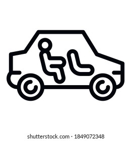 Autonomous car icon. Outline autonomous car vector icon for web design isolated on white background