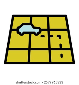 Autonomous car icon. Outline Autonomous car vector icon for web design isolated on white background color flat