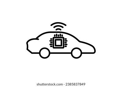 autonomous car icon. icon related to device, artificial intelligence. line icon style. simple vector design editable