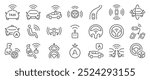 Autonomous car icon set. It included robot taxi, autopilot , auto drive, vehicle, auto-detect, and more icons. Editable Vector Stroke.