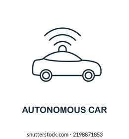 Icono de Auto autónomo. Elemento sencillo de la colección de tecnología. Icono de Línea Autónoma de Coche para plantillas, infografías y banners