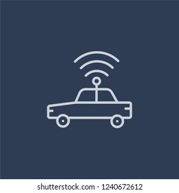 Autonomous car icon. Trendy flat vector line Autonomous car icon on dark blue background from Artificial Intelligence, Future Technology collection. 