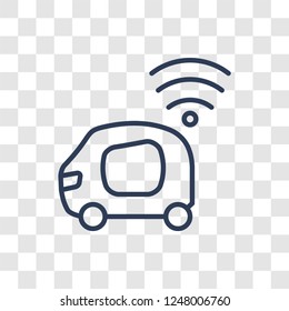 Autonomous car icon. Trendy linear Autonomous car logo concept on transparent background from Artificial Intellegence and Future Technology collection