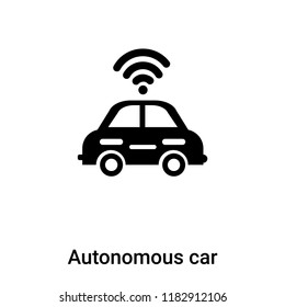 Autonomous car icon vector isolated on white background, logo concept of Autonomous car sign on transparent background, filled black symbol