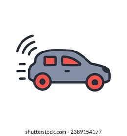 autonomous car icon. vector.Editable stroke.linear style sign for use web design,logo.Symbol illustration.