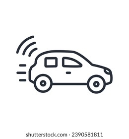 Autonome Autosymbol. vector.Editable stroke.linear style sign for use web design,logo.Symbol illustration.