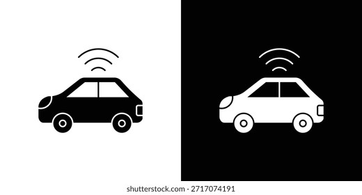 Autonome Auto Icons Vektor Silhouette Design. Grafik-Design-Illustration mit Vektorgrafik.