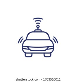 Autonome Autoliniensymbol auf Weiß