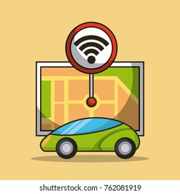 autonomous car and map pointer signal navigation