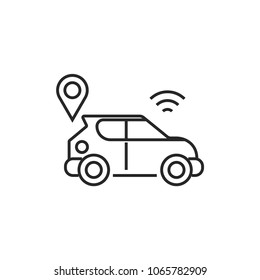 Autonomous Car Modern Simple Outline Vector Icon