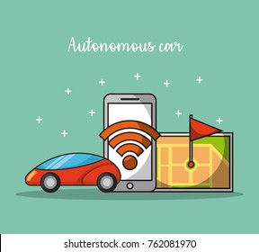 autonomous car self-driving mobile application in use of transport service