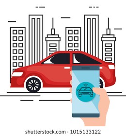 autonomous car set icons