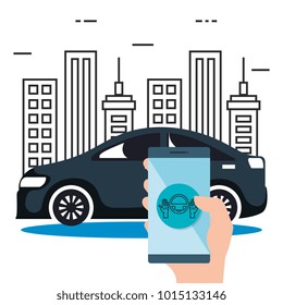 autonomous car set icons