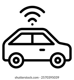 Autonomous Car Tech and AI Innovation icon illustration