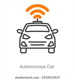 Autonomous Car and technology icon concept