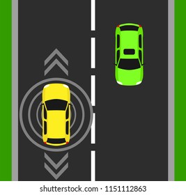 Autonomous Car Top View Background Digital Stock Vector (Royalty Free ...