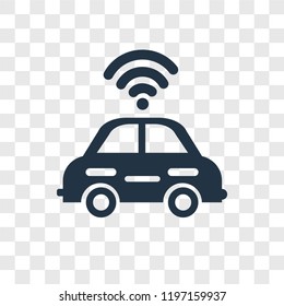 Autonomous car vector icon isolated on transparent background, Autonomous car transparency logo concept