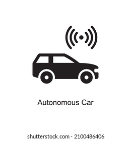 Autonomous Car vector Solid Icon Design illustration. Internet of Things Symbol on White background EPS 10 File