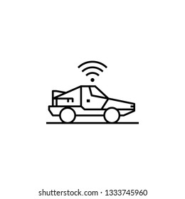 autonomous, car, wifi signal, transport,  icon. Element of future technological pack for mobile concept and web apps icon. Thin line icon for website design and development
