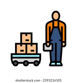 autonomous cart color icon vector. autonomous cart sign. isolated symbol illustration