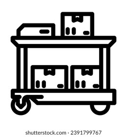autonomous cart line icon vector. autonomous cart sign. isolated contour symbol black illustration