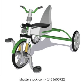 Autonomous child scooter vehicles of the future, with realistic style, outline style. Display perspective with a white background. The concept of a futuristic scooter assistant vector. - Vector