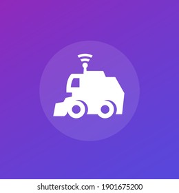 Icono de cosechador de combinación autónoma, vector