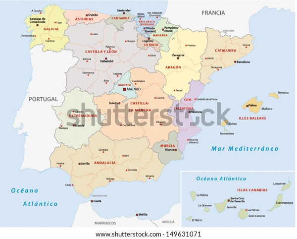 Autonomous Communities Spain Stock Vector (Royalty Free) 149631071