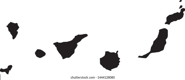 Autonomous community map of Canary Islands in Spain