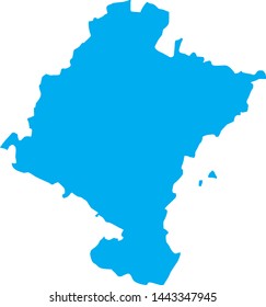 Autonomous community map of Navarre map in Spain