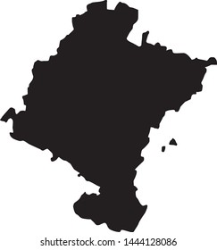 Autonomous community map of Navarre map in Spain