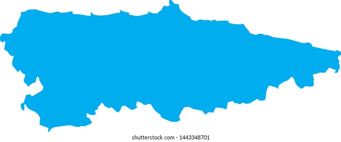 Autonomous community map of Principado de Asturias map in Spain