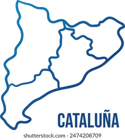 Comunidad Autónoma de Cataluña con mapa simplificado de provincias	