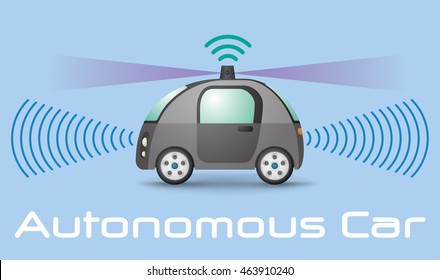 autonomous concept car side view, vector illustration