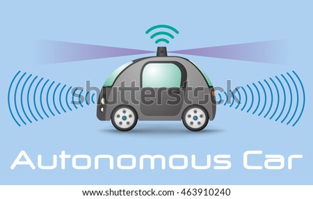 autonomous concept car side view, vector illustration