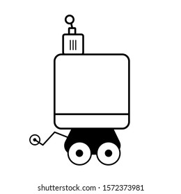 autonomous delivery bot. package robots icon isolated vector illustration. 