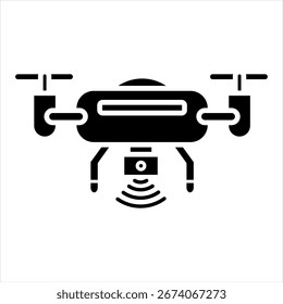 Autonome Drone Glyphe Symbol Vektorgrafik