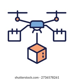 Autonomous drone lifting package as part of integrated supply chain operations automation efficiency safety optimization