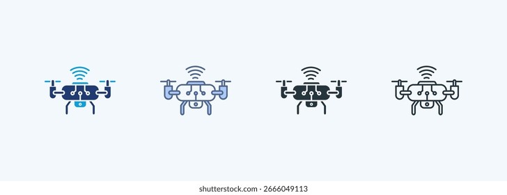 Coleção de Ícones de Vários Estilos de Drone Autônomo