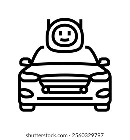 autonomous drone autonomous vehicle line icon vector. autonomous drone autonomous vehicle sign. isolated contour symbol black illustration