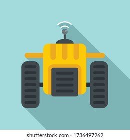 Autonomous farm machine icon. Flat illustration of autonomous farm machine vector icon for web design