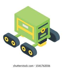 Autonomous farm robot icon. Isometric of autonomous farm robot vector icon for web design isolated on white background
