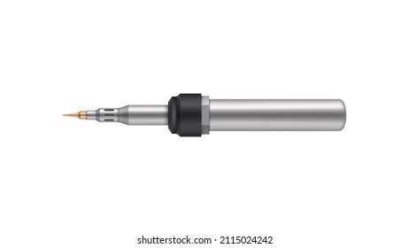Autonomous gas soldering iron on white background. Vector illustration.