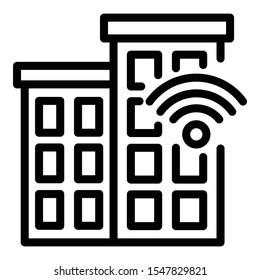 Autonomous house icon. Outline autonomous house vector icon for web design isolated on white background