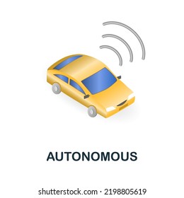 Autonomous icon. 3d illustration from artificial intelligence collection. Creative Autonomous 3d icon for web design, templates, infographics and more