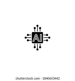 Autonomous icon. Internet of things icon. Simple, flat, black, glyph.
