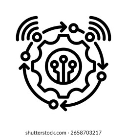 Ilustração de vetor de linha de ícone autônomo