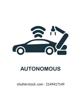 Icono autónomo. Icono monocromo simple de Inteligencia Artificial para plantillas, diseño web e infografías
